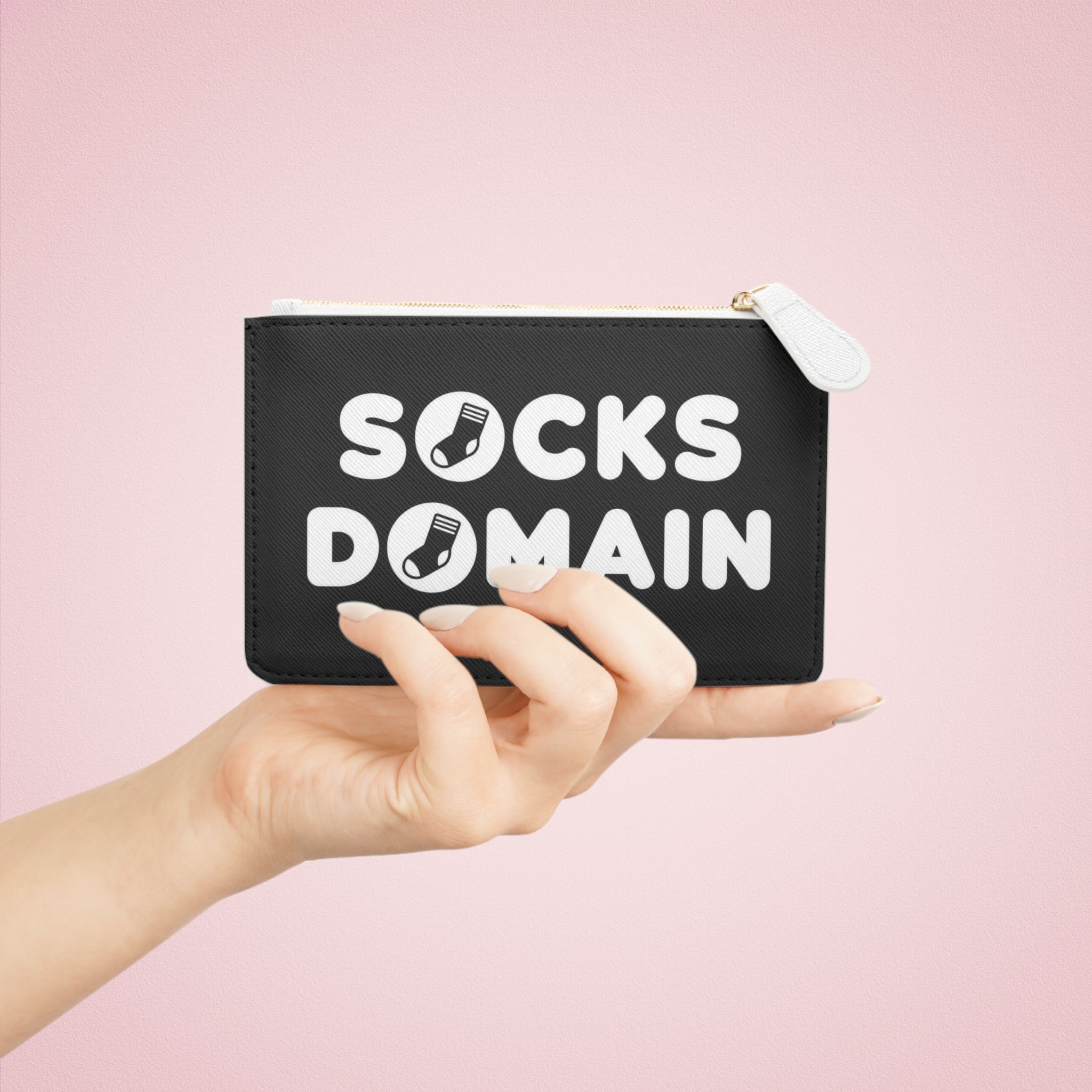 Mini Clutch — 'Socks Domain' Zip Pouch, Fun Sock Lover Accessory