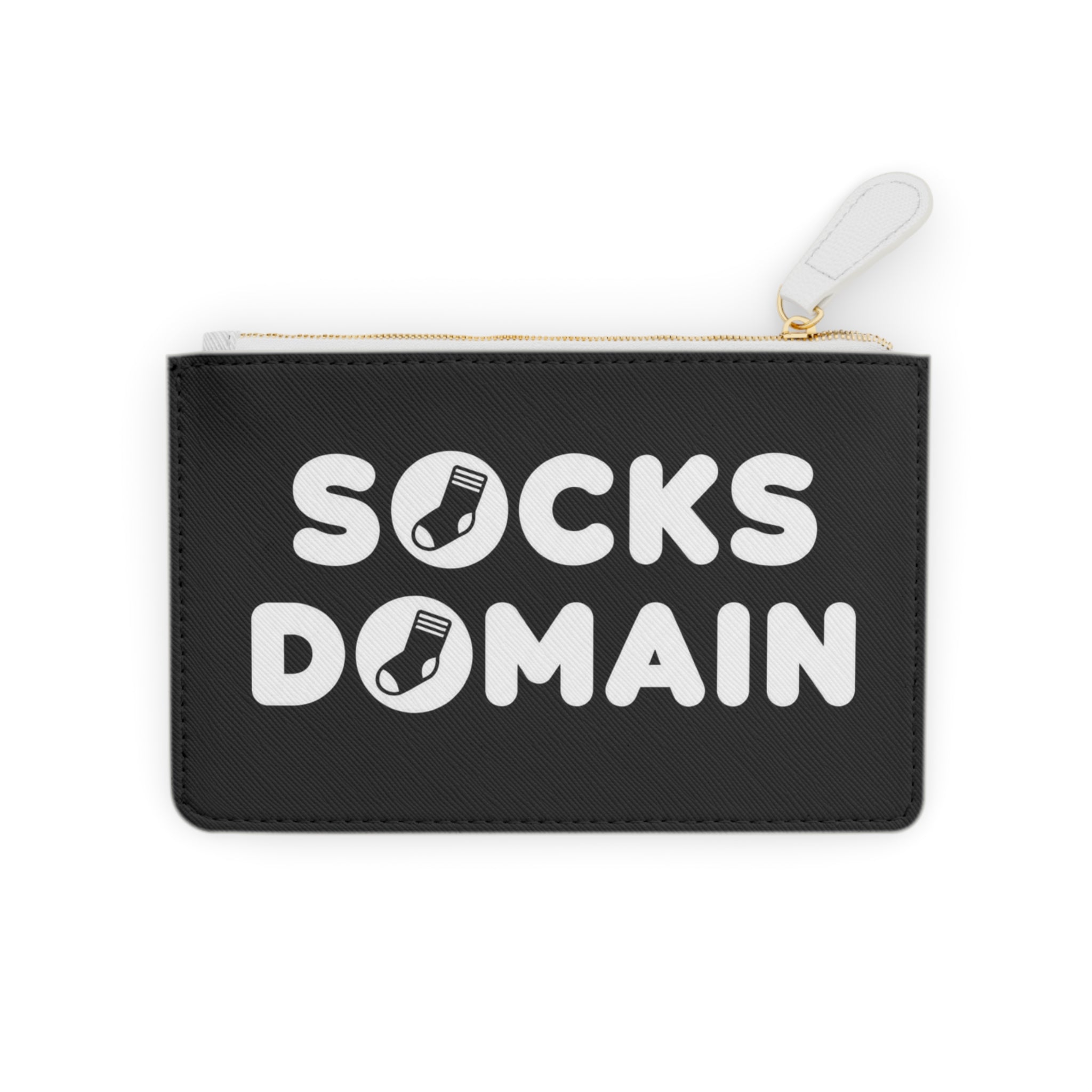 Mini Clutch — 'Socks Domain' Zip Pouch, Fun Sock Lover Accessory