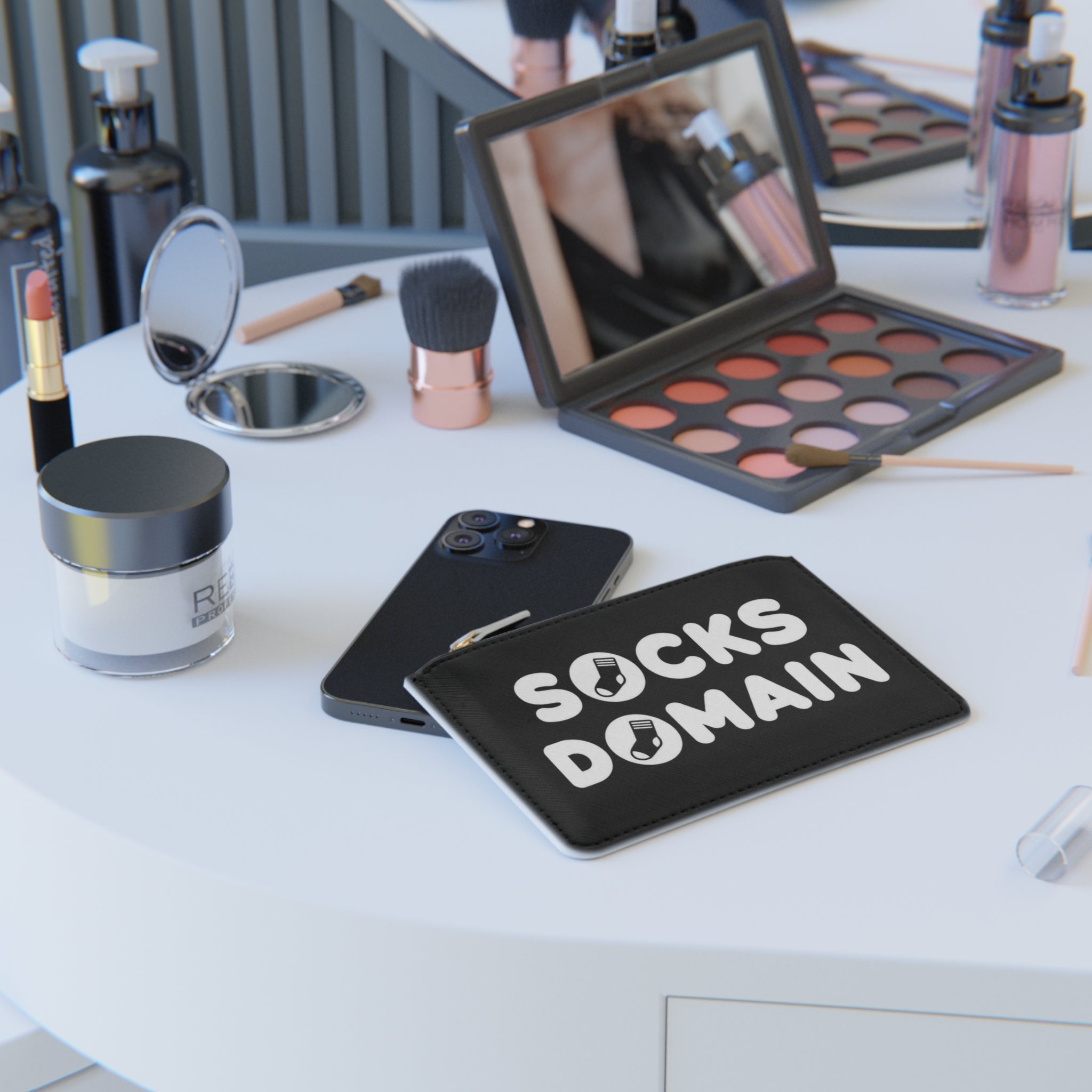 Mini Clutch — 'Socks Domain' Zip Pouch, Fun Sock Lover Accessory